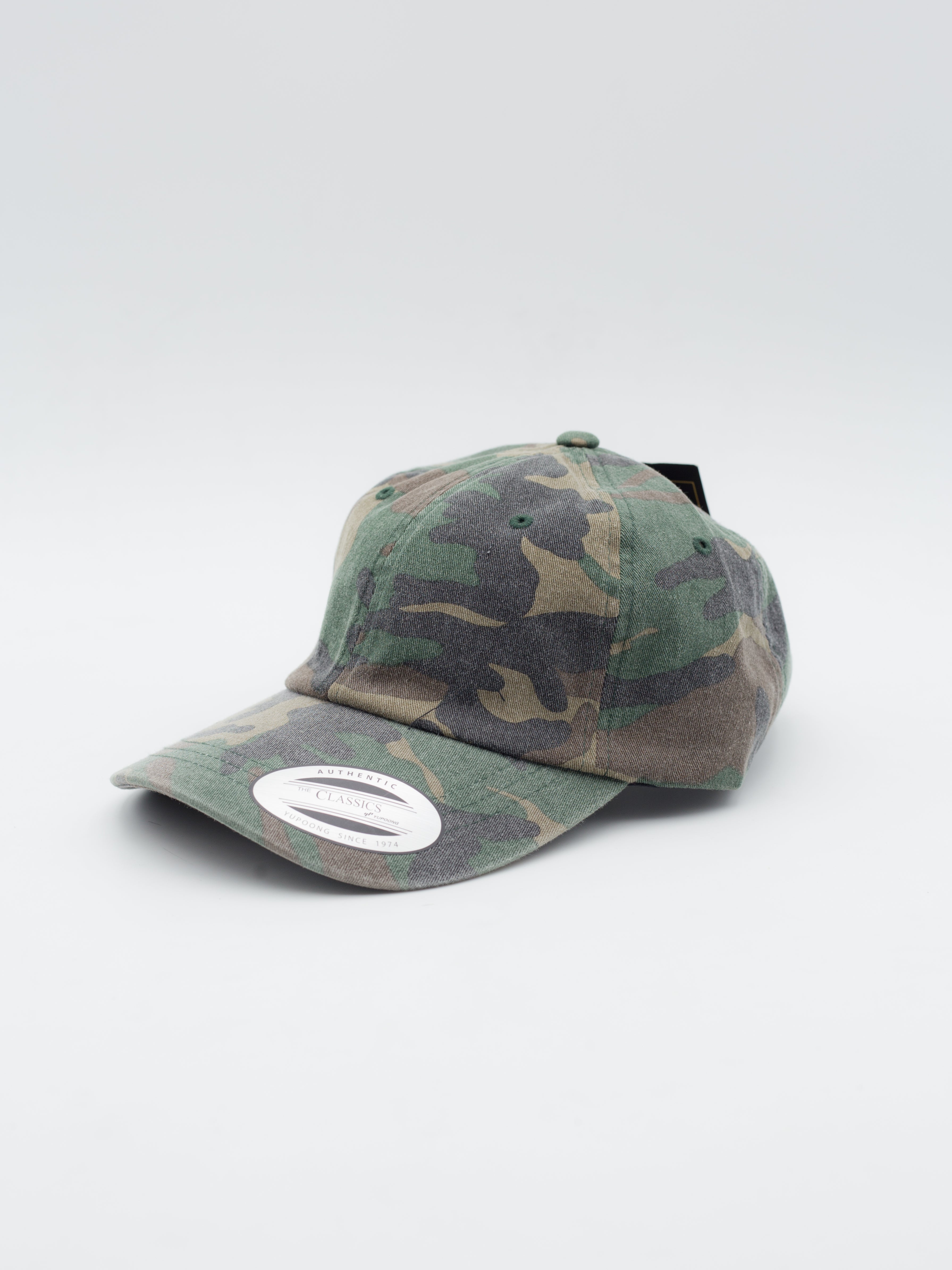 Low Profile Cotton Twill Dad Hat Washed Camouflage