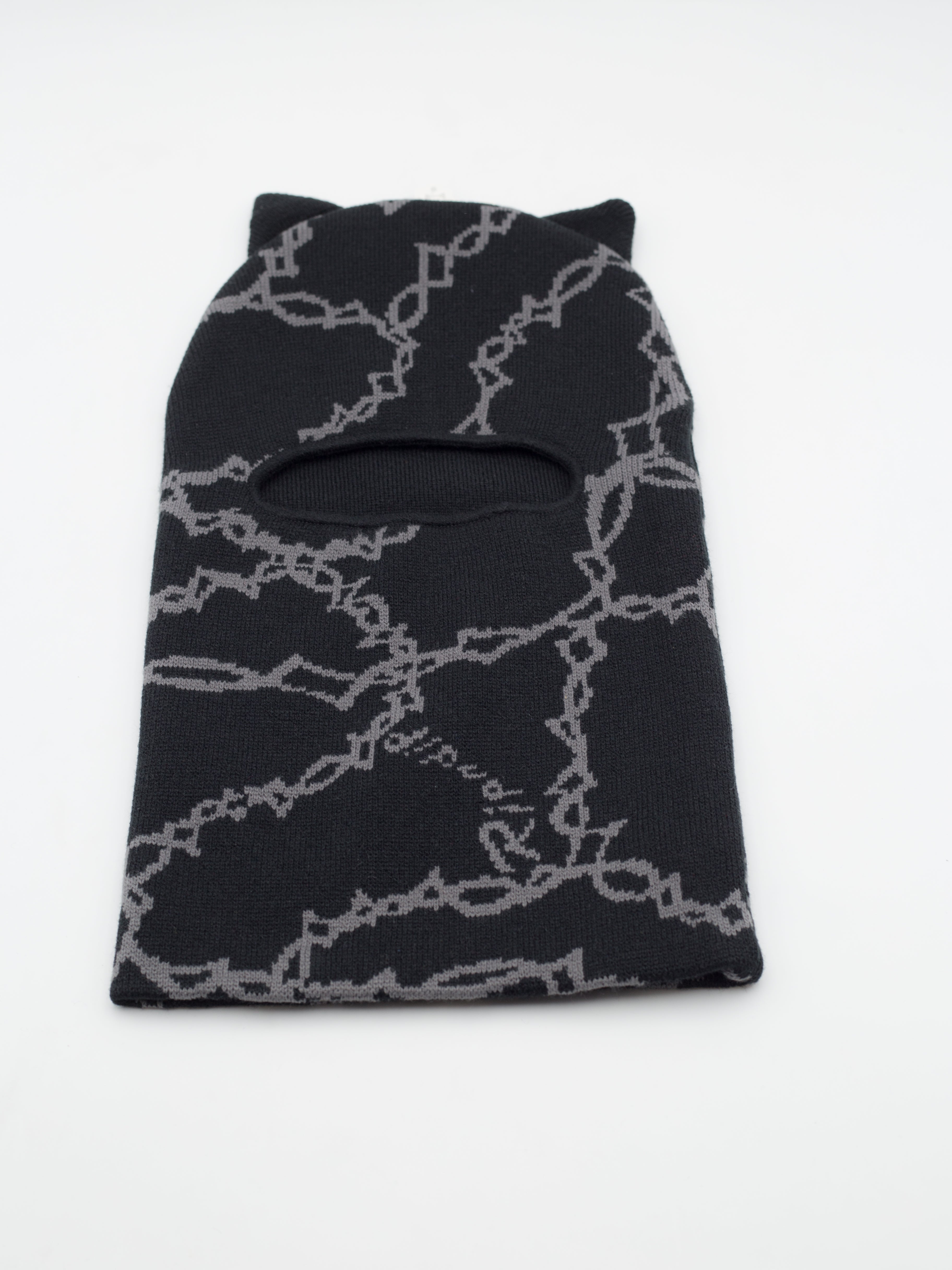 Kitty Ears Wired Balaclava Black