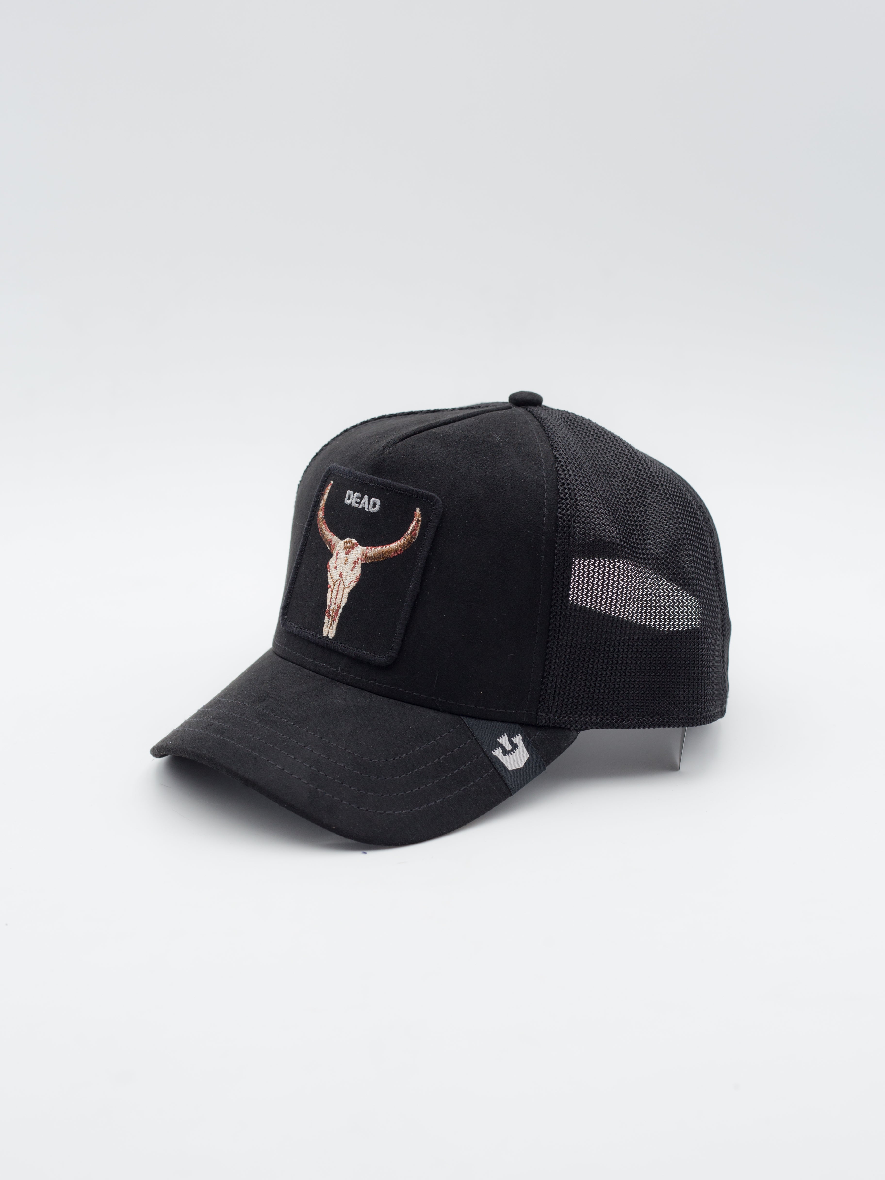 Suede Skull Trucker Black