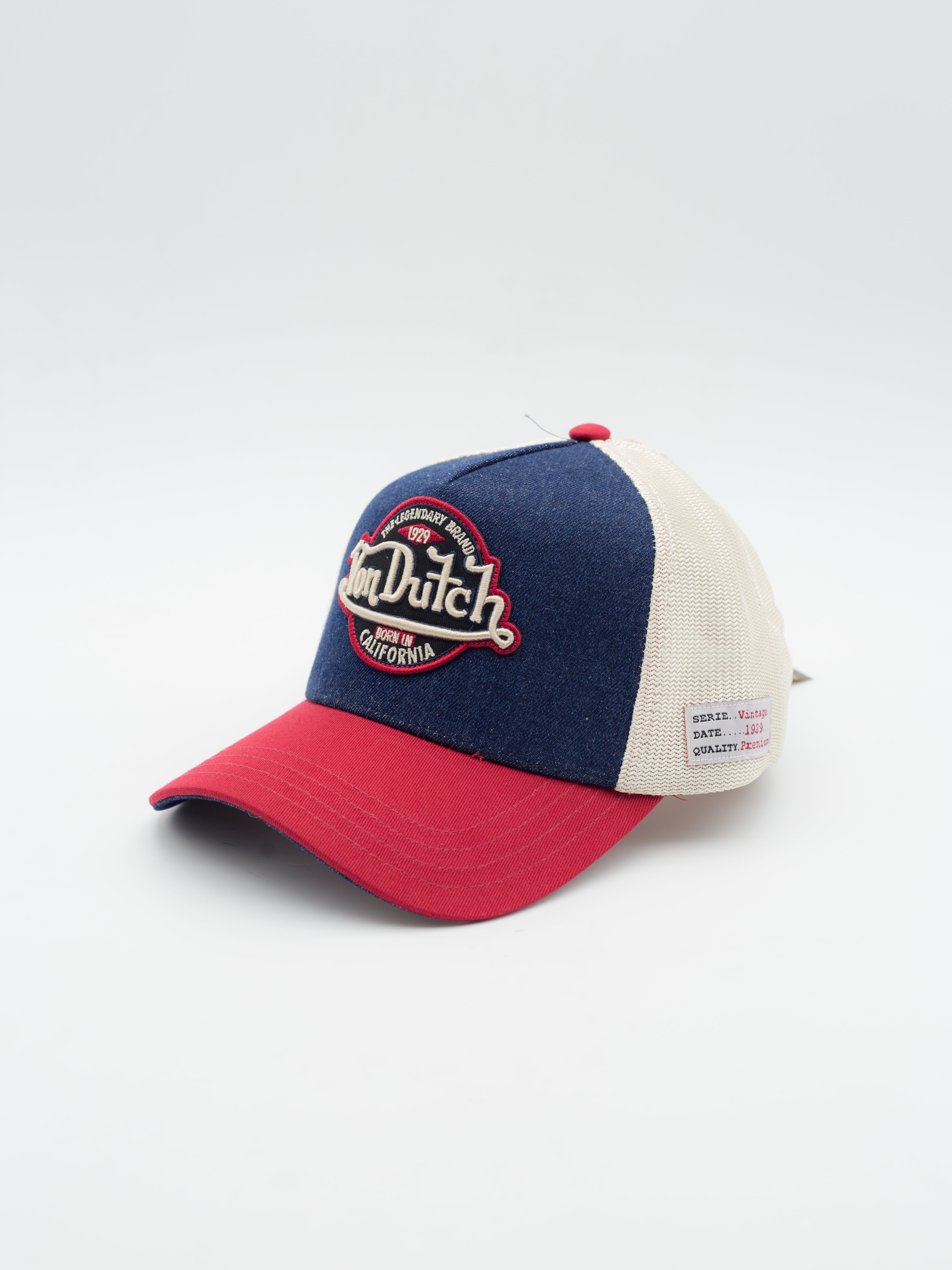 VINT05 Trucker Denim/Red/Beige