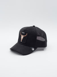 Suede Skull Trucker Black