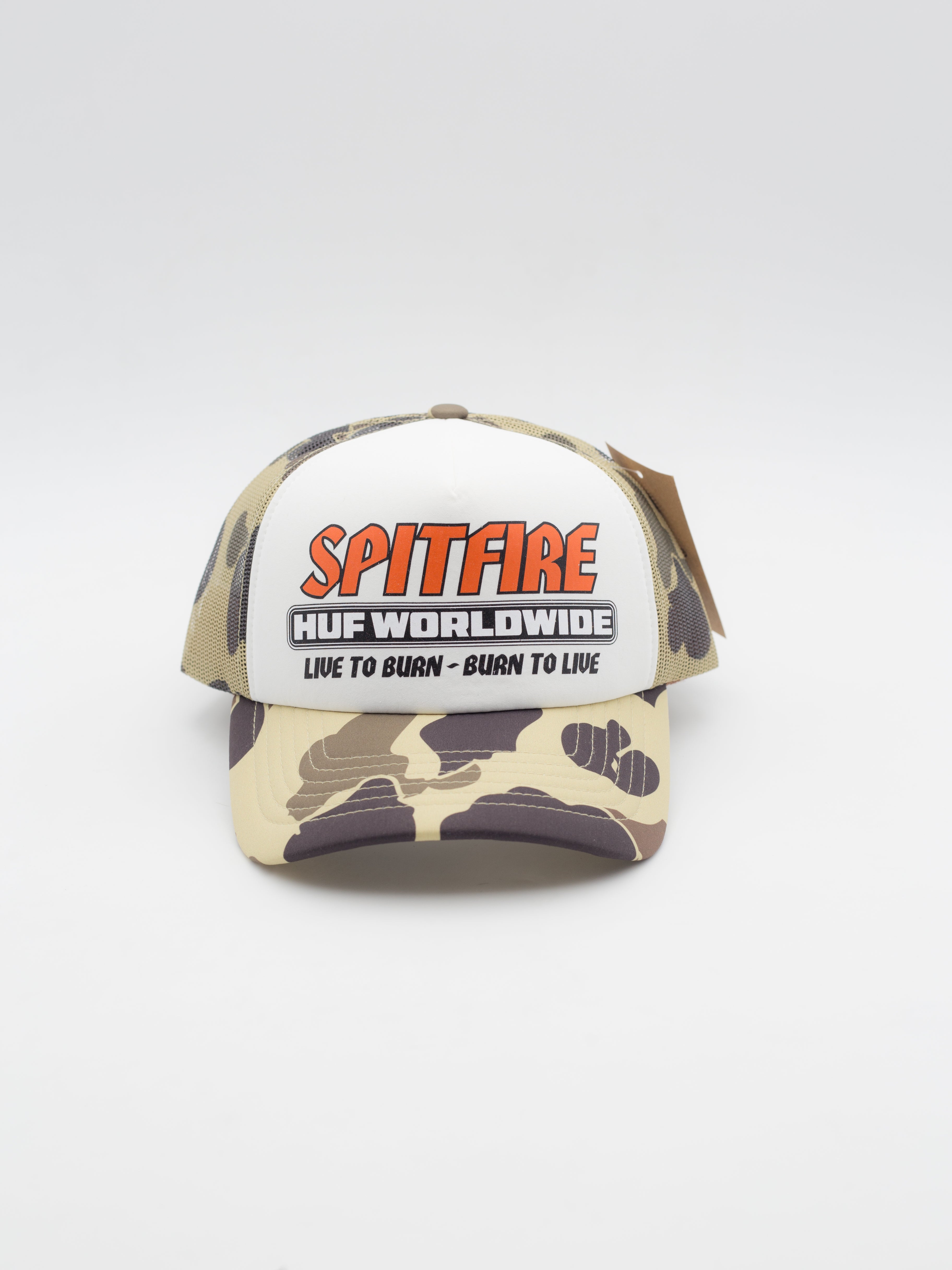 HUF x Spitfire Burn Forever Trucker White/Camouflage