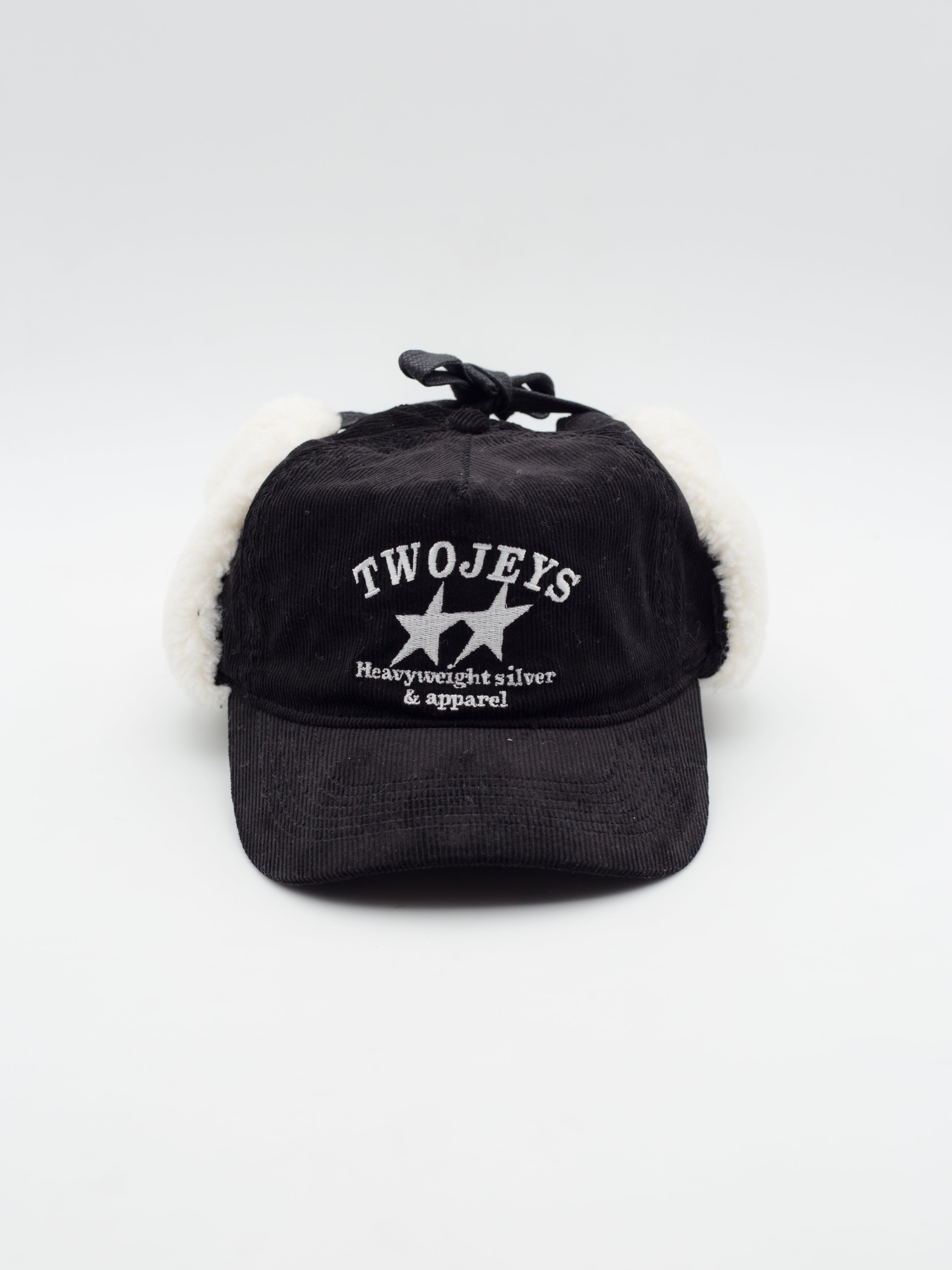 Heavy Silver Earflap Snapback Black