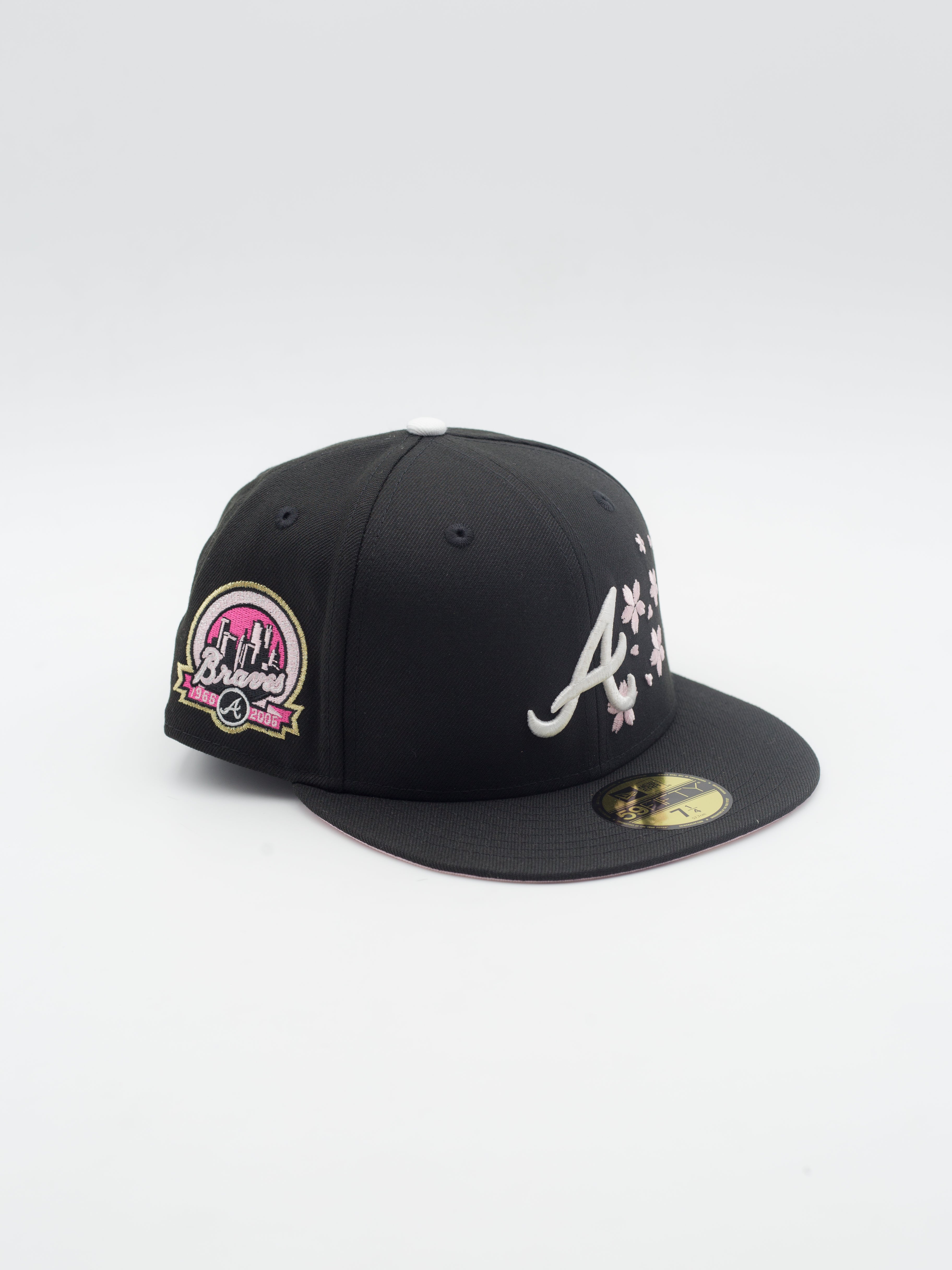 59FIFTY Pink Flowers Atlanta Braves Black