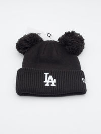 Beanie Double Pom Los Angeles Dodgers Black 