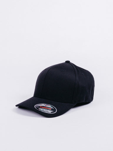 gorra basica flexfit wooly combed black negro cerrada