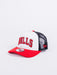 gorra new era team colour trucker adjustable chicago bulls name script red white black rejilla