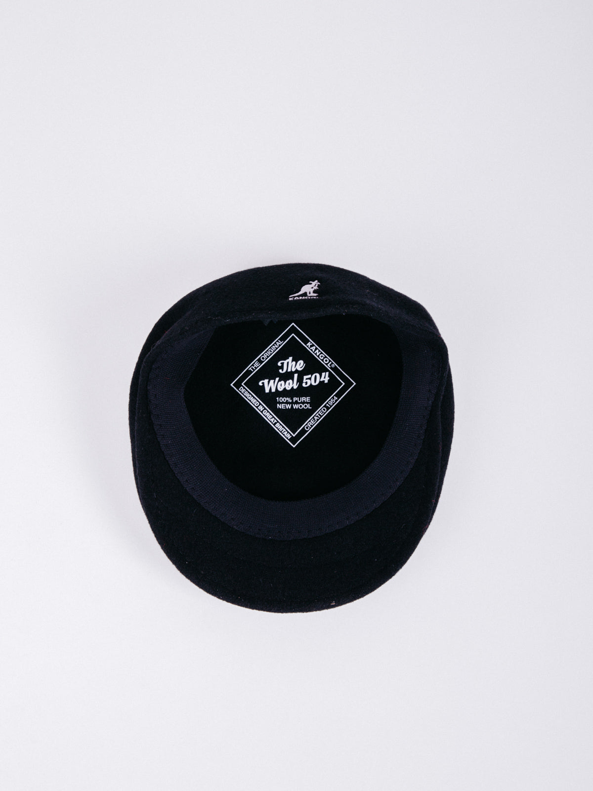 boina 504 Cap Black visera dura lana negro