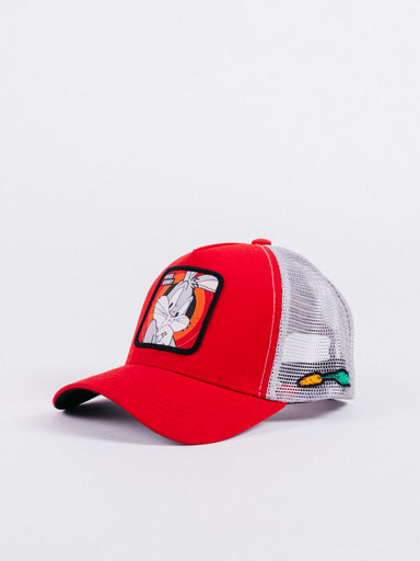 gorra collabs looney tunes trucker red grey visera curva