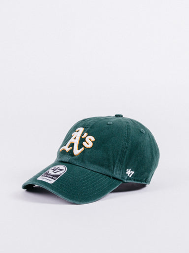 gorra 47 BRANSON Clean Up Oakland Athletics Dad Hat Green visera curva ajustable