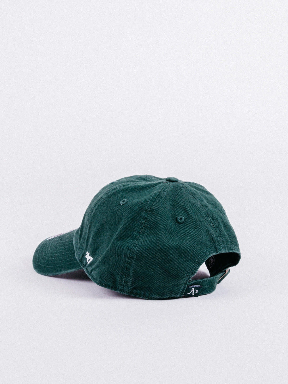 gorra 47 BRANSON Clean Up Oakland Athletics Dad Hat Green visera curva ajustable