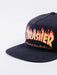 gorra thrasher flame snapback black visera plana negro